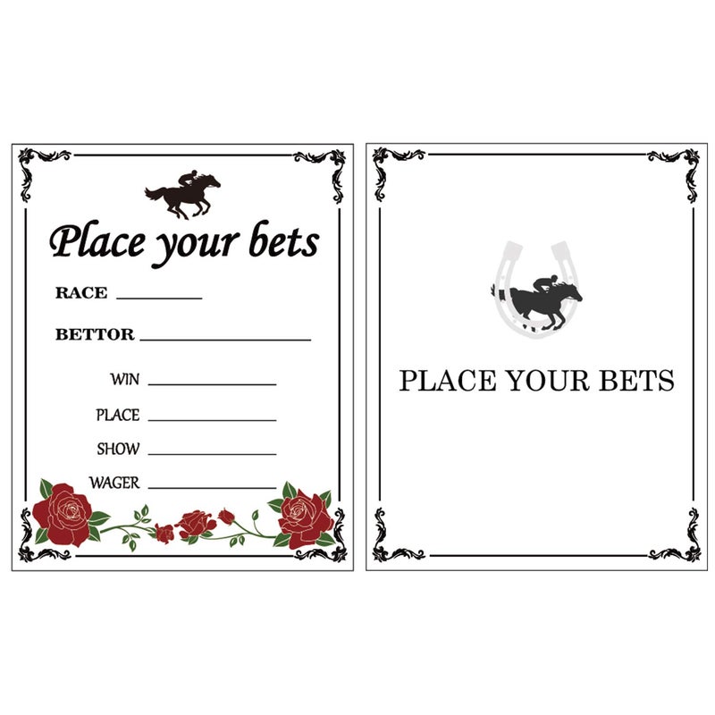 ANGOLIO Race Horse Party Supplies, 40Pcs Betting Card for Guess Who will Win the First on Horse Racing, Win Place Show Ticket Play Your Bets Card Derby Invitation Guessing Game supplies - Image 4